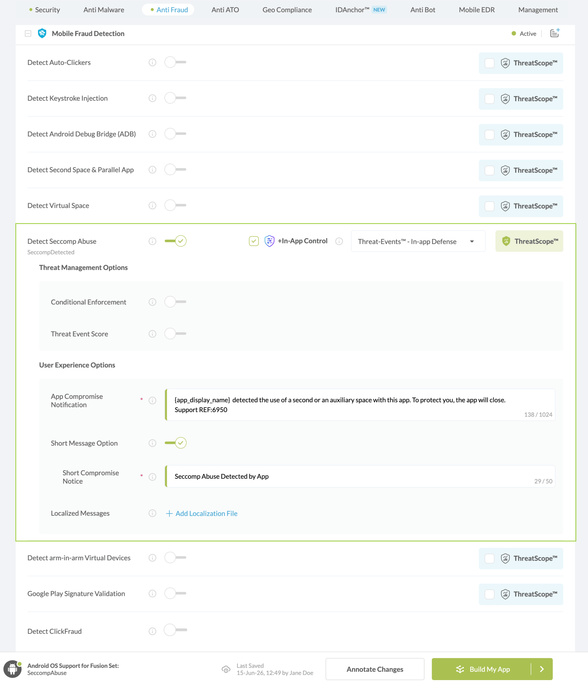 Detect Seccomp Abuse option