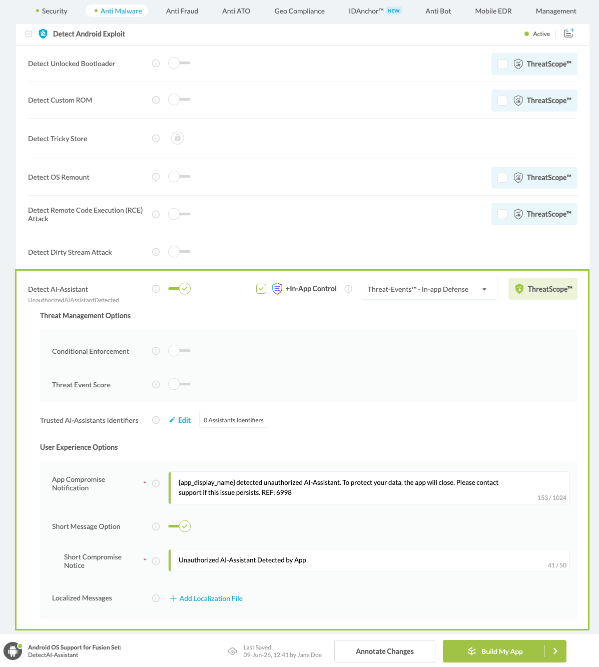 Detect AI-Assistant option