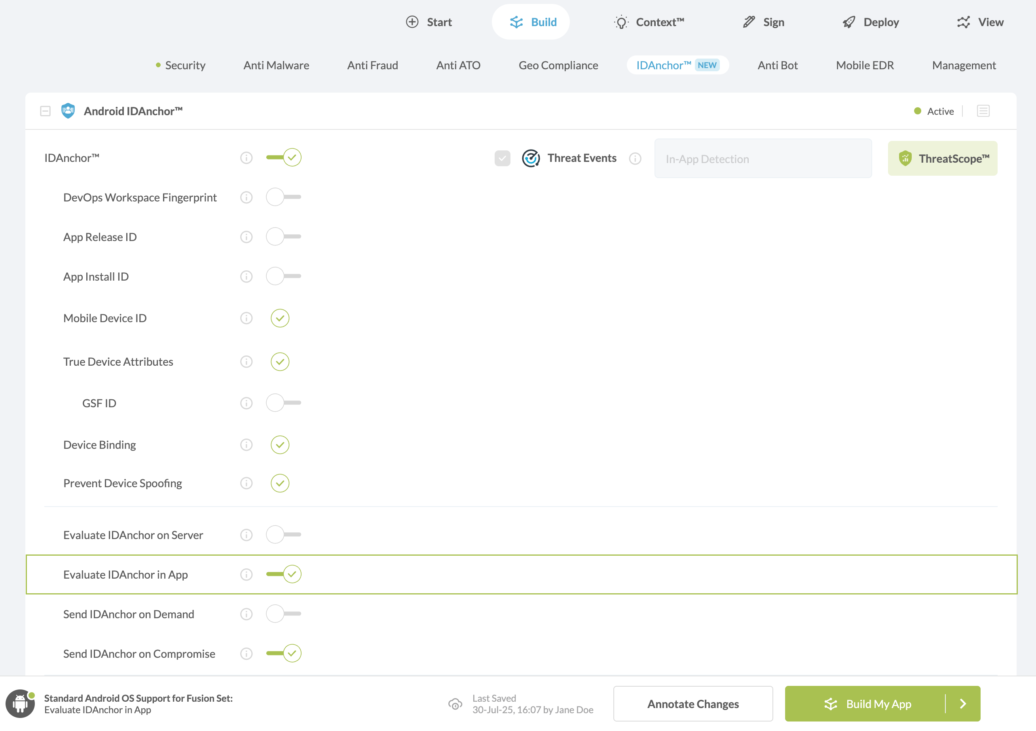 Appdome | How to Protect Mobile Apps With Evaluate IDAnchor in App Using AI