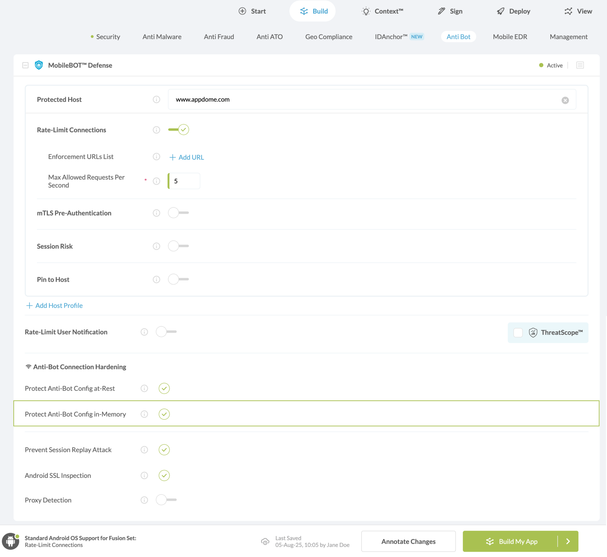 Protect Anti-Bot Config in-Memory option