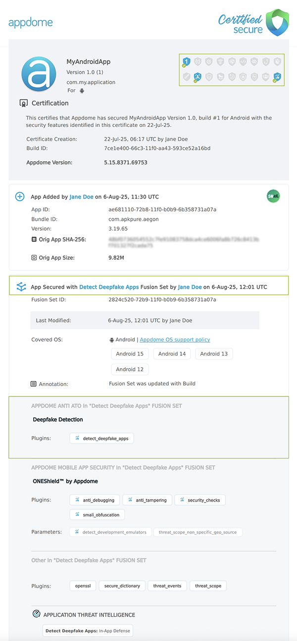 Detect Avatarify shown in Certificate secure