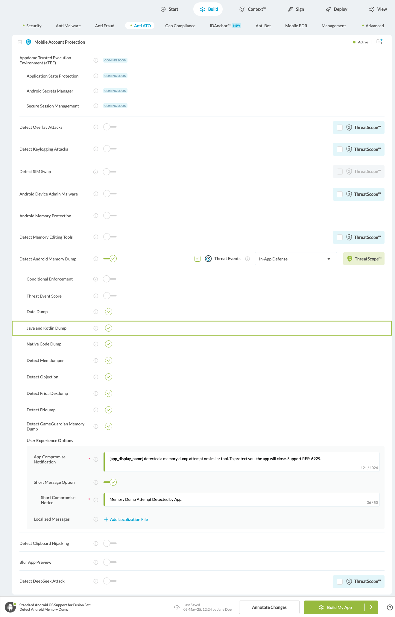 Java and Kotlin Dumps option