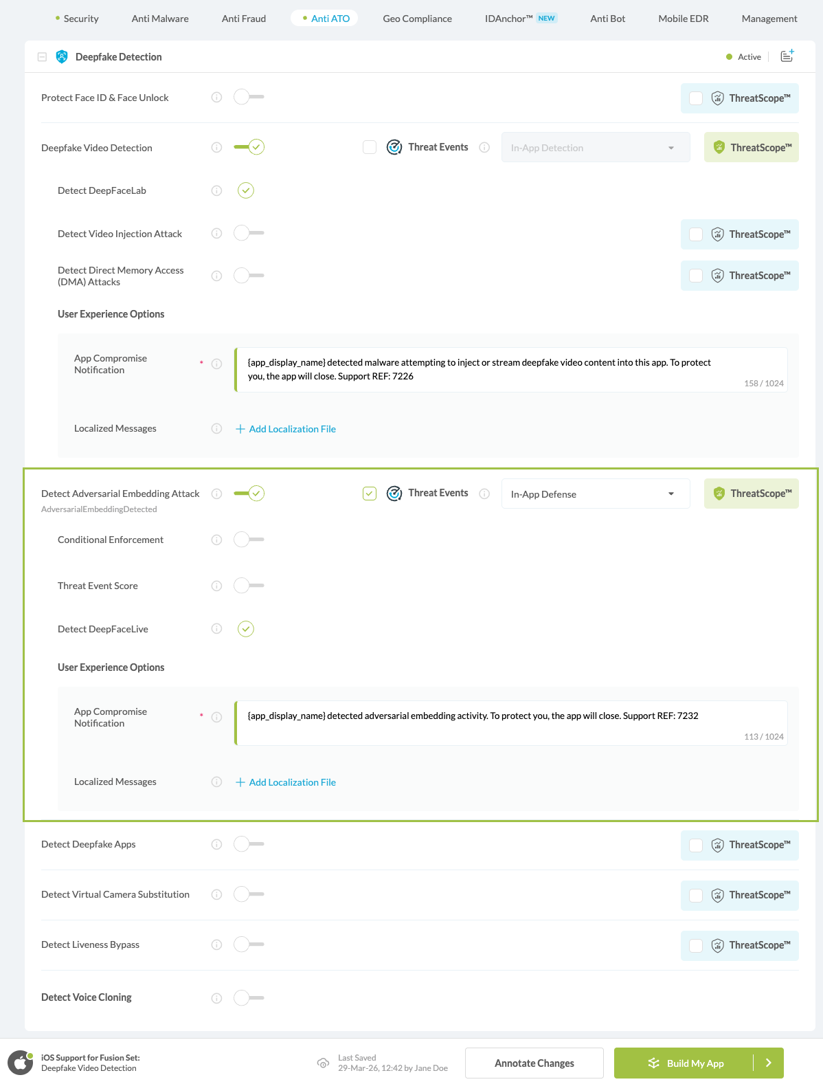 Detect Adversarial Embedding Attack option