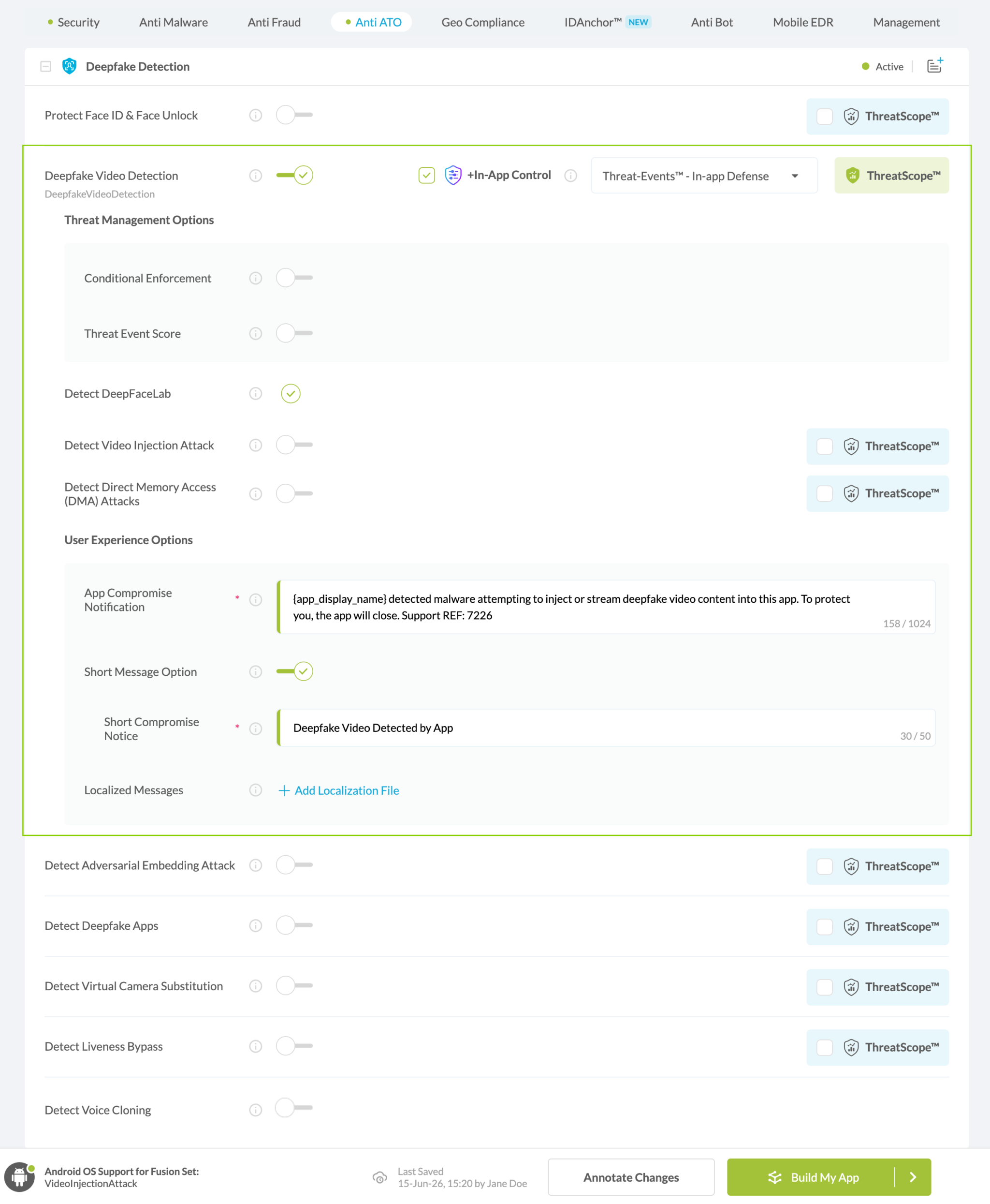 Detect Video Injection Attack option