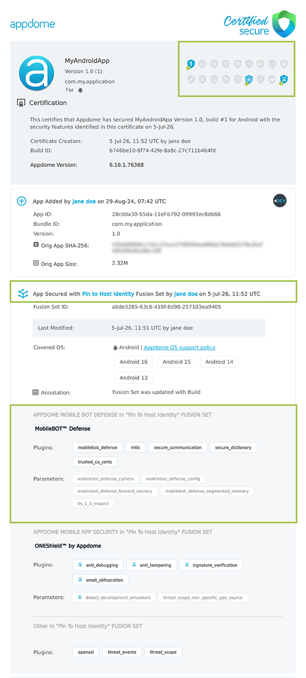Enforce Forward Secrecy shown in Certificate secure