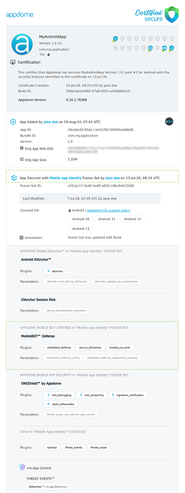 OS-Provided Location shown in Certificate secure