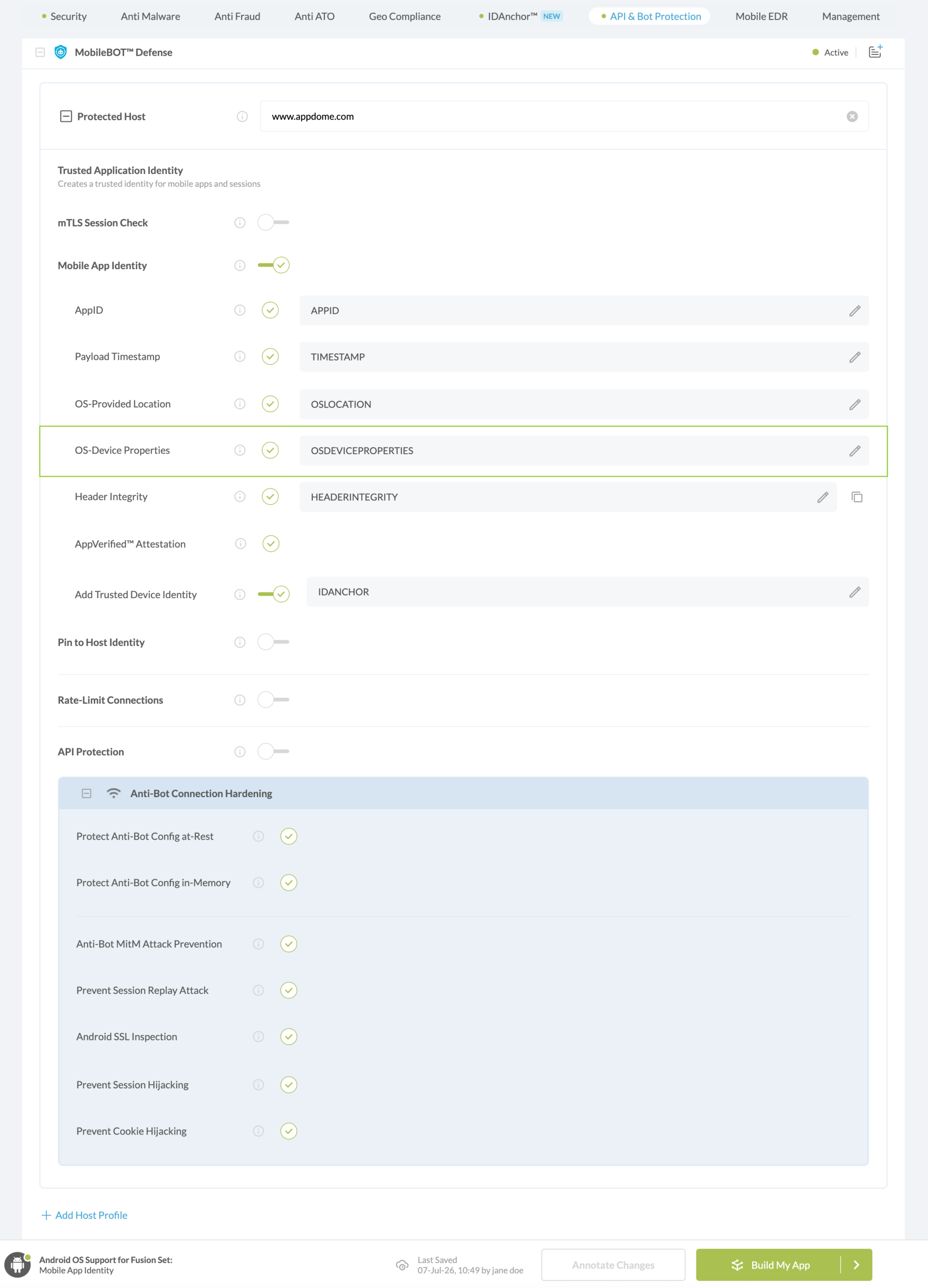 OS-Device Properties option