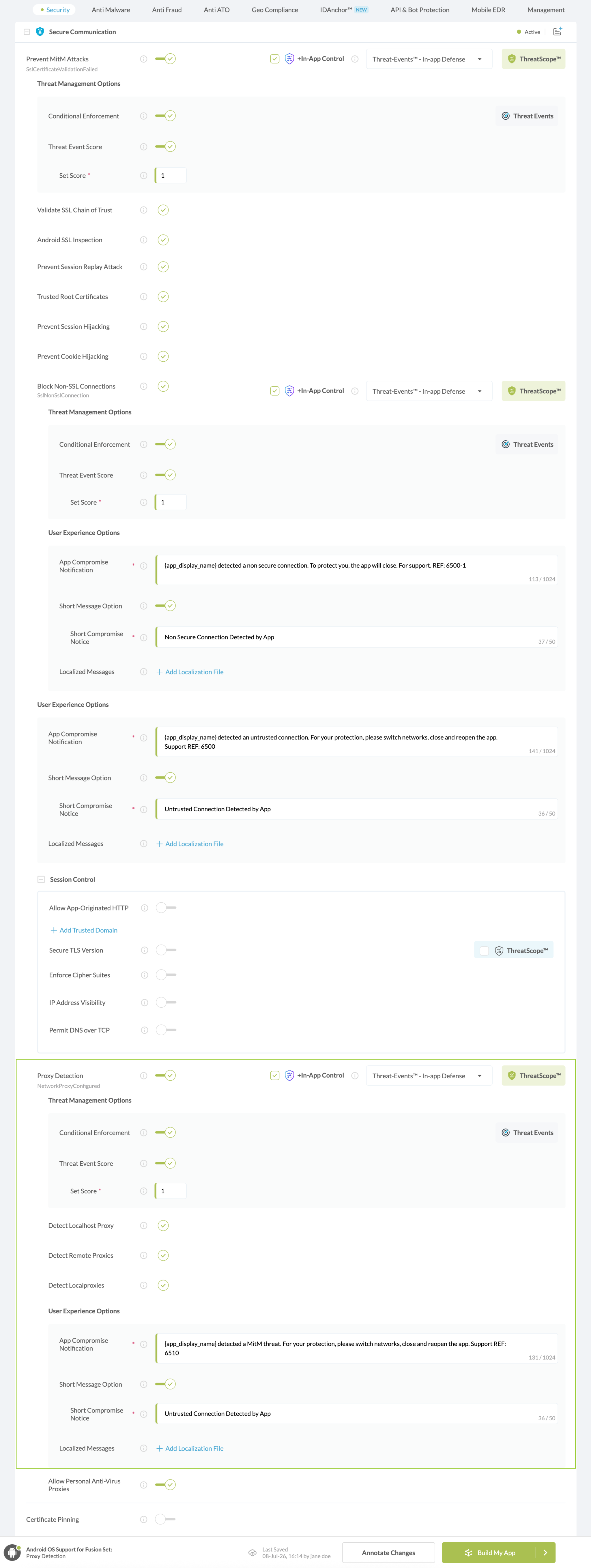 Proxy Detection option