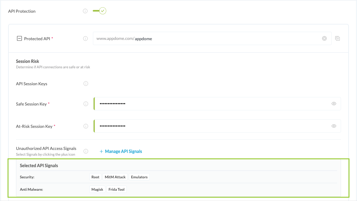 Extra configuration image for API Session Keys