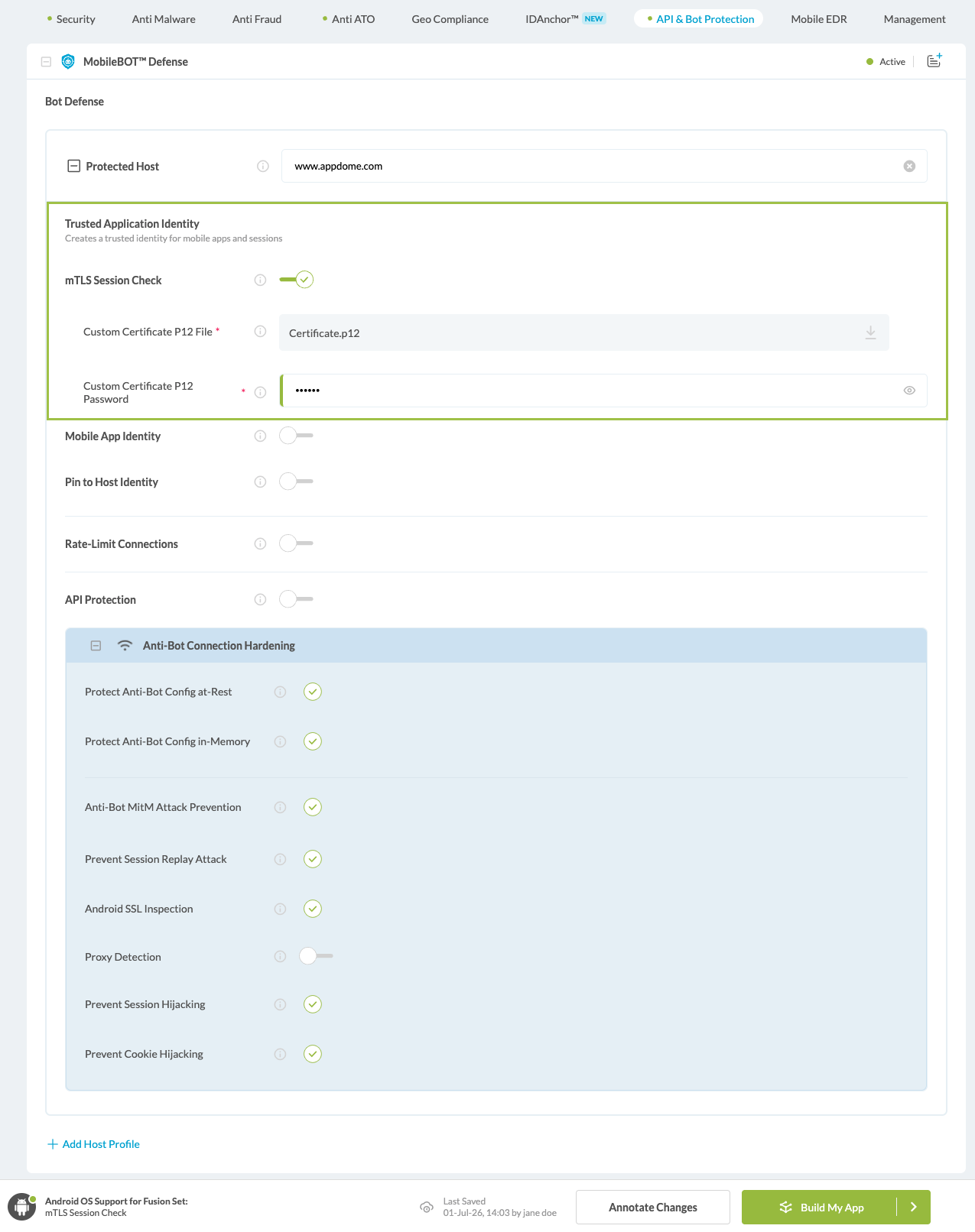 mTLS Session Check option