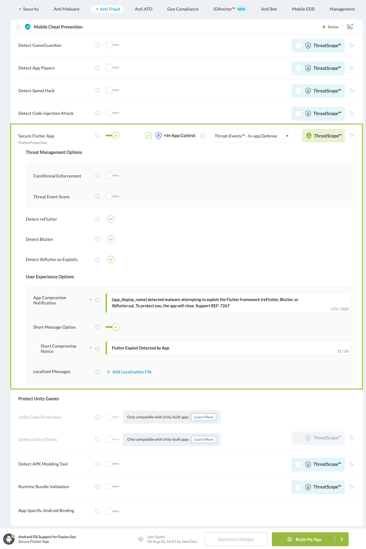 Detect Blutter option